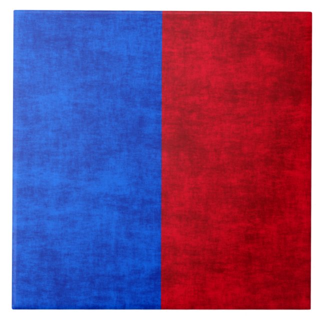 Carreau Deux tons rouge et bleu Grunge (Devant)