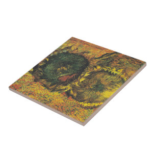 Carreau Deux tournesols coupés par Vincent van Gogh