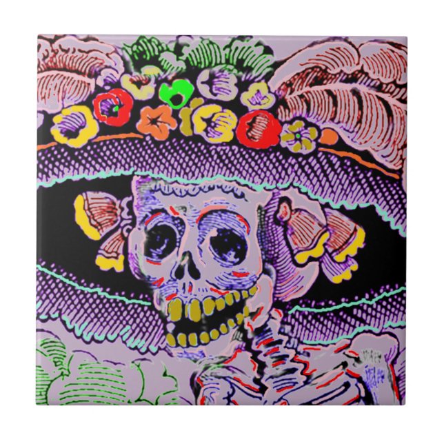 Carreau Dia de Los Muertos Day de la tuile morte de (Devant)