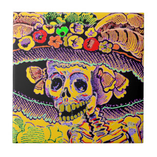 Carreau Dia de Los Muertos Day de la tuile morte de
