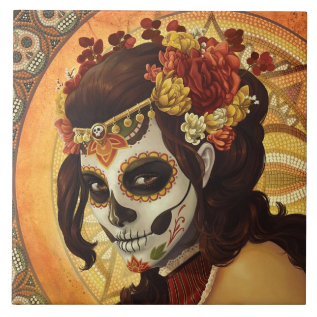 Carreau Dia De Los Muertos Throw Pillow (Devant)