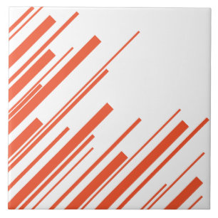Carreau Diagonales en orange et blanc