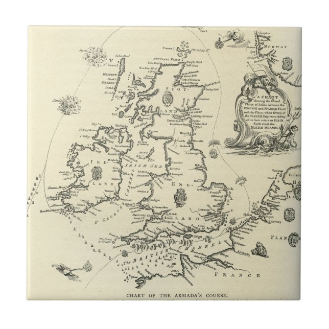 Carreau Diagramme du cours de l'armada espagnole (Devant)