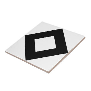 Carreau Diamant blanc, bordure noire en gras