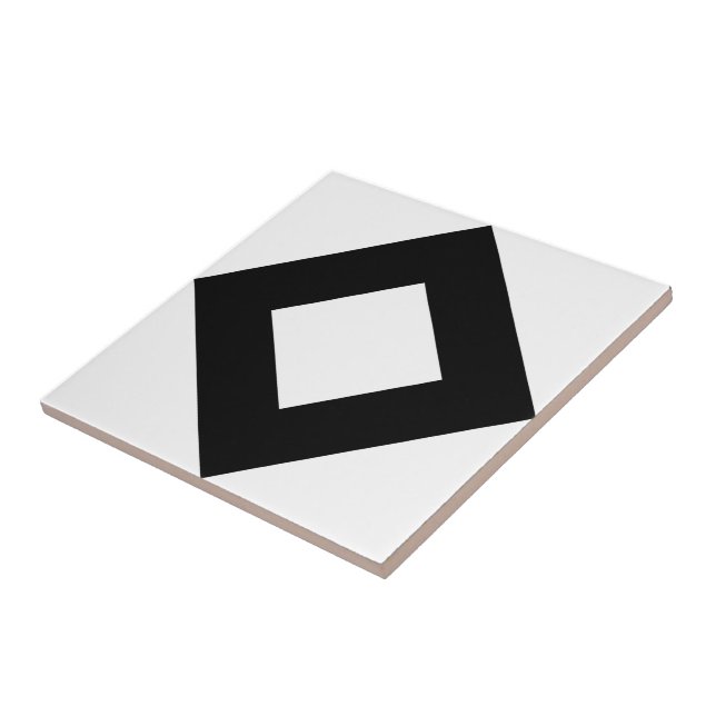 Carreau Diamant blanc, bordure noire en gras (Côté)