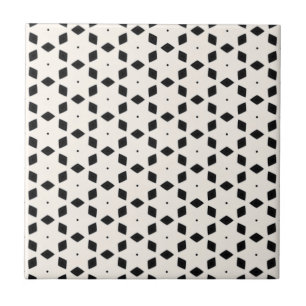 Carreau Diamants et étoiles noirs et blancs des motifs  