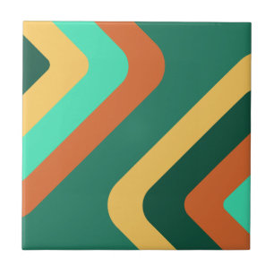 Carreau Diamants géants rétro Turquoises multicolores
