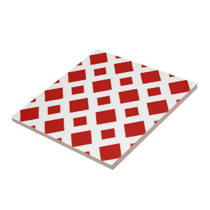 Carreau Diamants rouges sur blanc