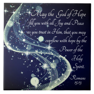 Carreau Dieu de l'Espoir, Romains 15:13 Verse de la Bible,