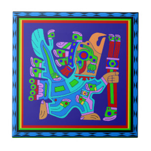 Carreau Dieu guerrier aigle aztèque