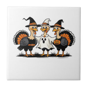 Carreau Dindon Halloween Boo, Dinde de Thanksgiving, Dindo
