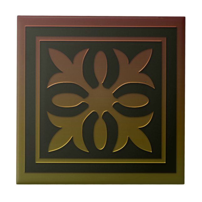 Carreau d'inspiration celtique # 2 en bronze et to (Devant)