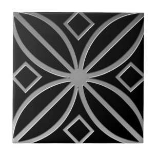Carreau d'inspiration celtique # 4 gris Acier inox