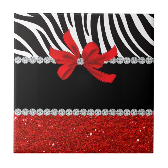 Carreau Diva de diamant (parties scintillantes rouges) (Devant)