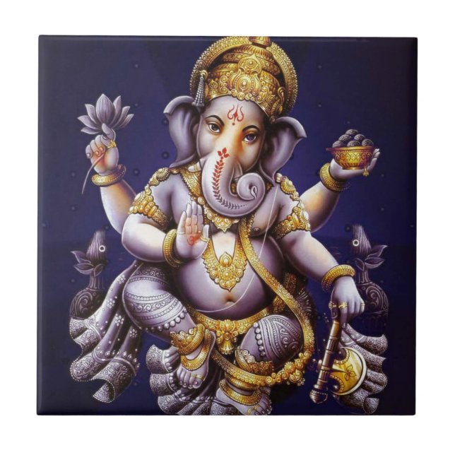 Carreau Divinité indoue d'éléphant asiatique de Ganesh (Devant)