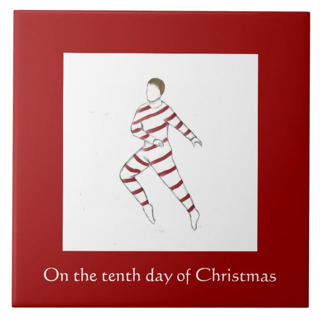 Carreau Dixième Jour de Carrelage de Noël - Lord A-Leaping (Devant)