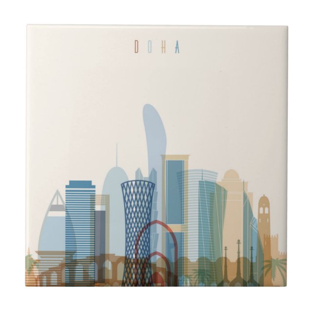 Carreau Doha, horizon de ville du Qatar | (Devant)