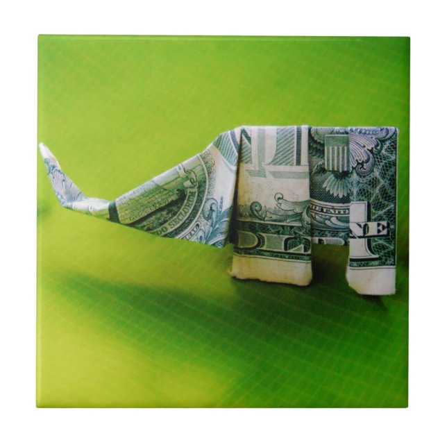 Carreau Dollar facture origami éléphant sur arrière - plan (Devant)
