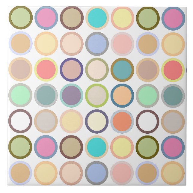 Carreau Dots modernes du milieu du siècle - blanc aux past (Devant)