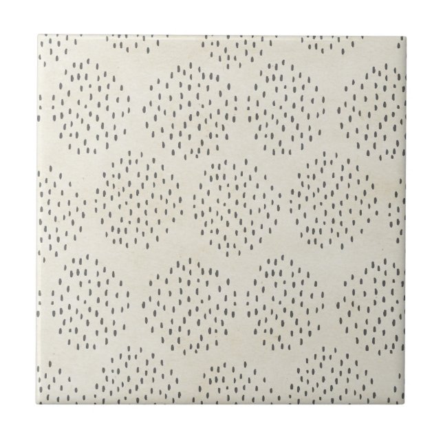 Carreau Dots modernes Ivoire et Mince point noir Imprimer (Devant)