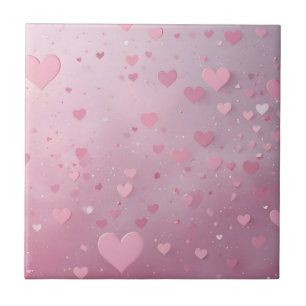 Carreau Douche de cœur rose