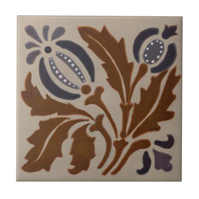 Carreau Doulton Lambeth Nouveau Barbotine Antique Repro (Devant)