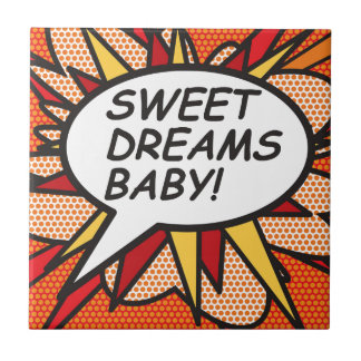 Carreau Doux rêves bébé ! Amusant rétro bande dessinée Pop