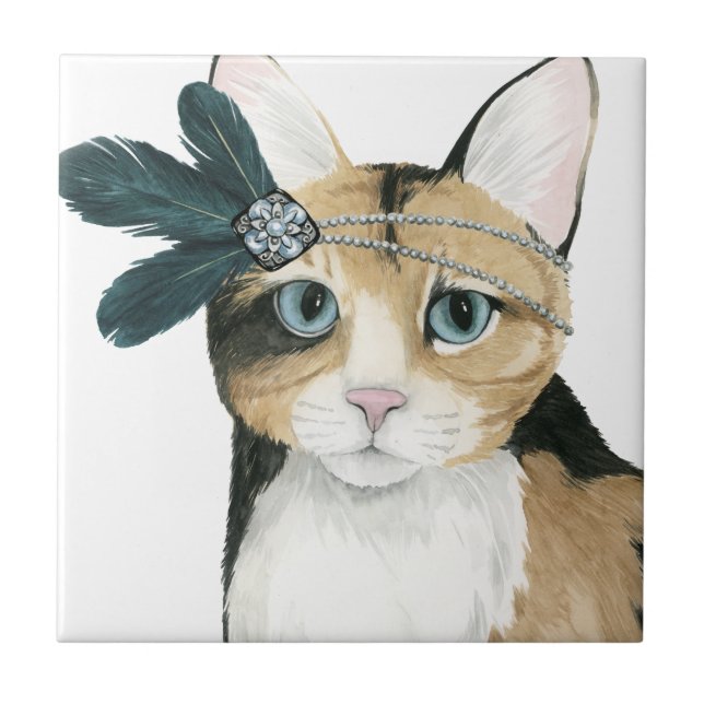 Carreau Downton Cat | Bejeweled With Feathers (Devant)