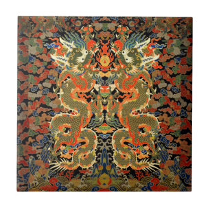 Carreau Dragon asiatique chinois Art coloré