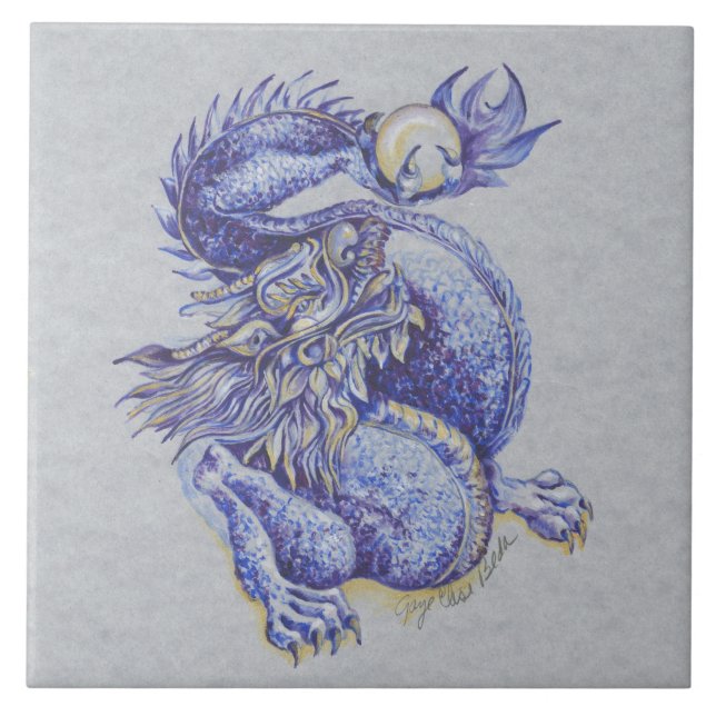 Carreau Dragon bleu (Devant)