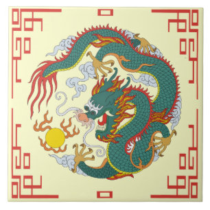 Carreau Dragon chinois avec la tuile décorative de