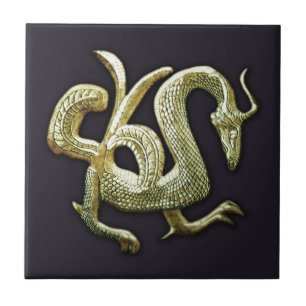 Carreau Dragon chinois en bronze antique