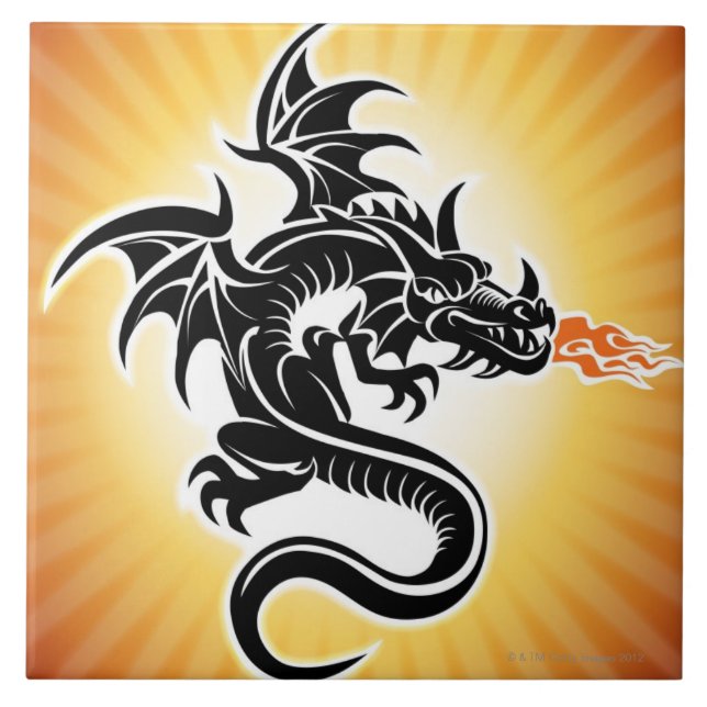 Carreau Dragon de respiration du feu (Devant)