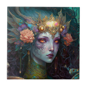Carreau Dragon Goddess Queen Imaginaire Art