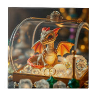 Dragon mignon dans une boîte à bijoux