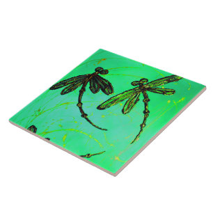 Carreau Dragonflies Superbe Vert & Turquoise Twist