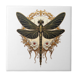 Carreau Dragonfly Art Nouveau Élégant Steampunk