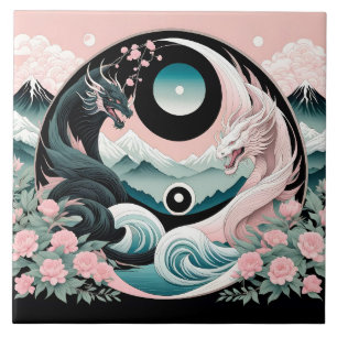 Carreau Dragons Floral Mountain Rose Sage Turquoise