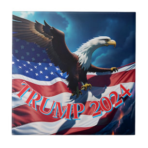 Carreau Drapeau américain Aigle TRUMP 2024