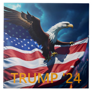 Carreau Drapeau américain Aigle TRUMP 2024
