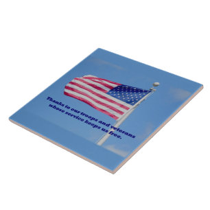 Carreau Drapeau américain des troupes Mercis