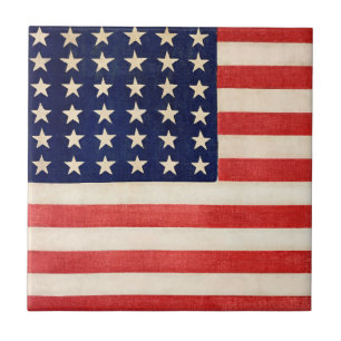 Carreau Drapeau américain vintage 36 Étoiles