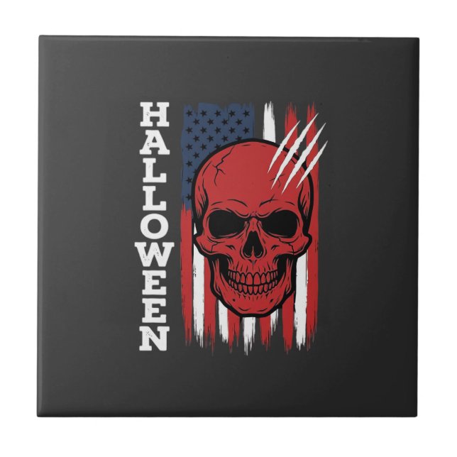 Carreau Drapeau crâne Halloween Vector Design_1 (Devant)
