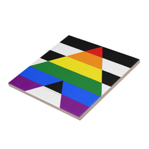 Carreau Drapeau d'allié straight de SlipperyJoe en arc-en-