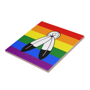 Carreau Drapeau de fierté bispirituelle de SlipperyJoe's s