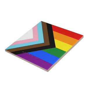 Carreau Drapeau de fierté Progress Pride de SlipperyJoe si