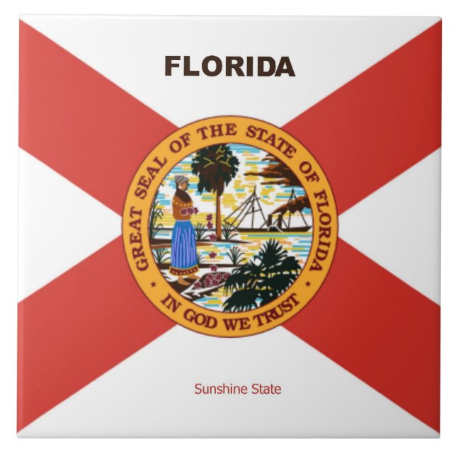Carreau Drapeau de Floride et Slogan (Devant)