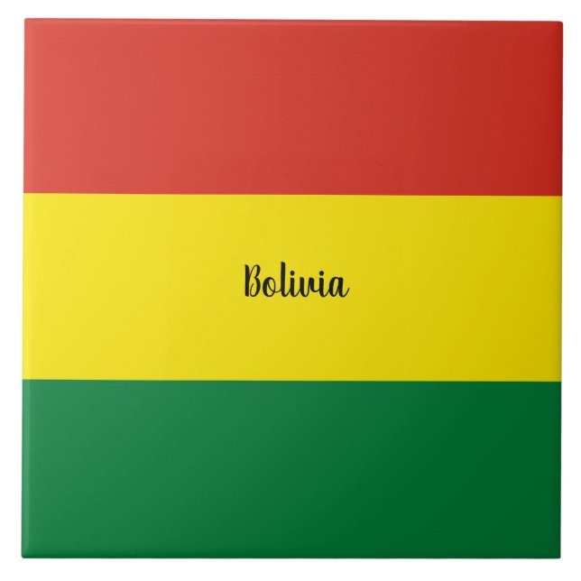 Carreau Drapeau de la Bolivie, étiqueté, (Devant)