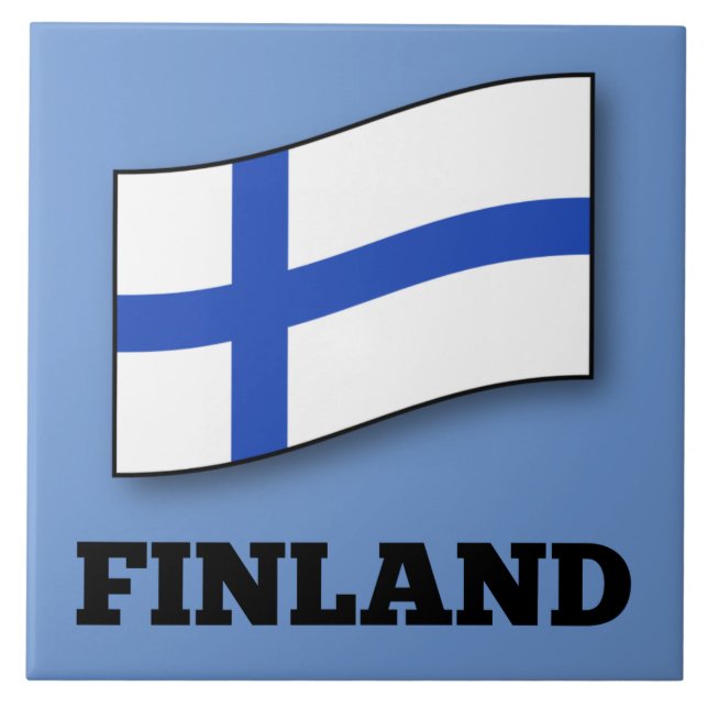 Carreau Drapeau de la Finlande conception personnalisée (Devant)