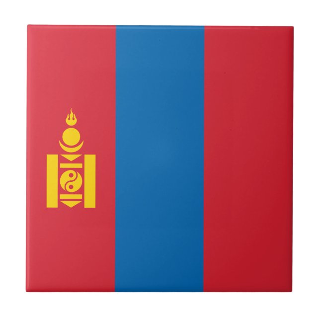 Carreau Drapeau de la Mongolie (Devant)